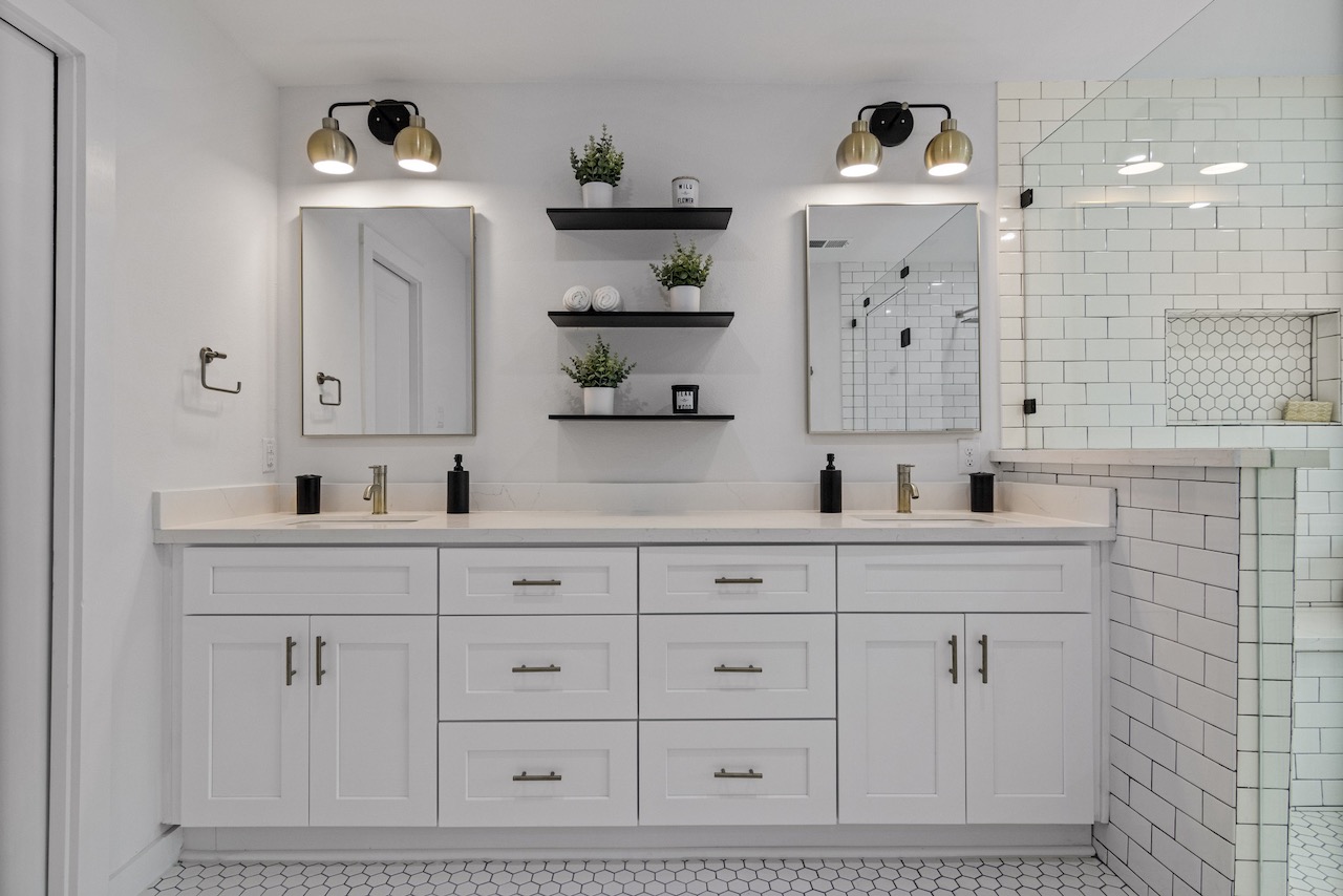 7301 Charlton, master bathroom vanity, University Hills, East Austin, TX